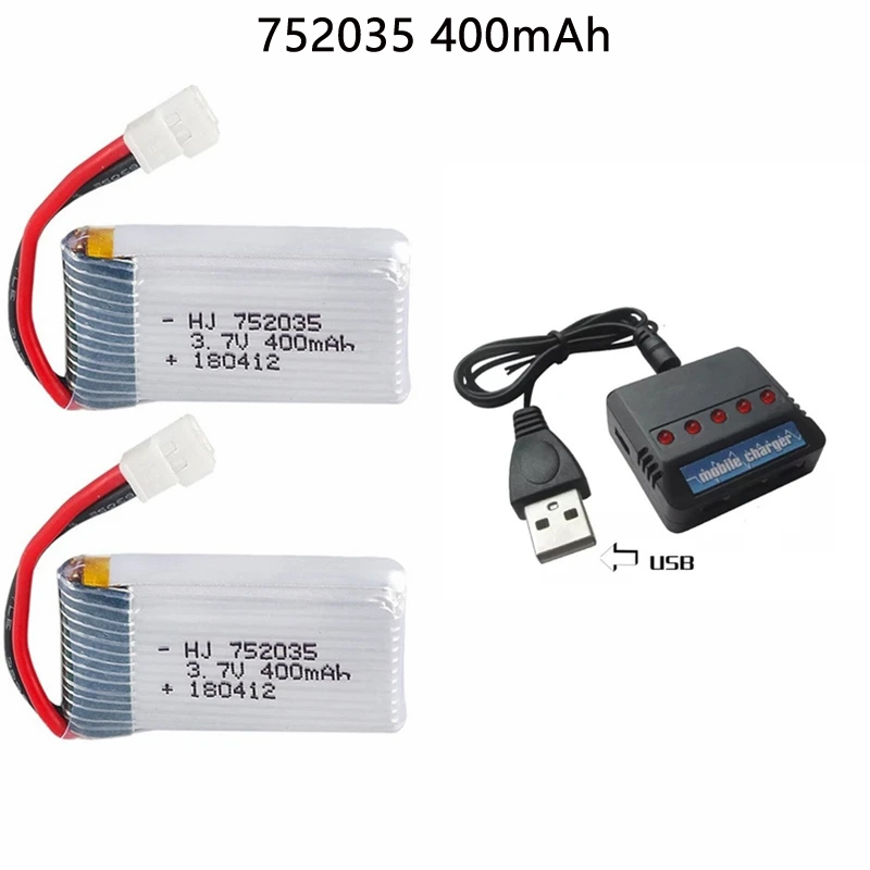 Eachine Drone E58 - Bateria de Drone 752035 3.7V 400mAh